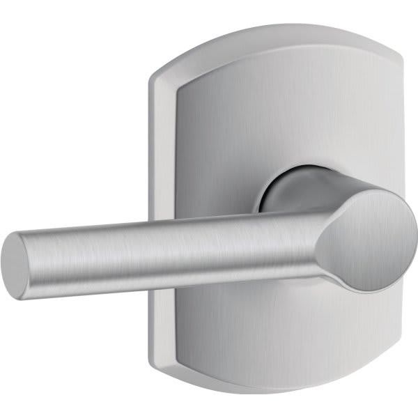 Schlage Broadway F Series Lever With Greenwich Trim, Passage, Grade Aaa, Satin Chrome