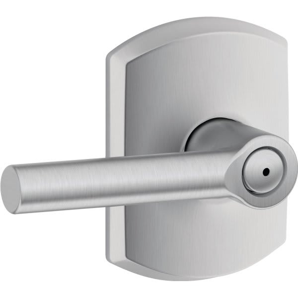 Schlage Broadway F Series Lever With Greenwich Trim, Privacy, Grade Aaa, Satin Chrome