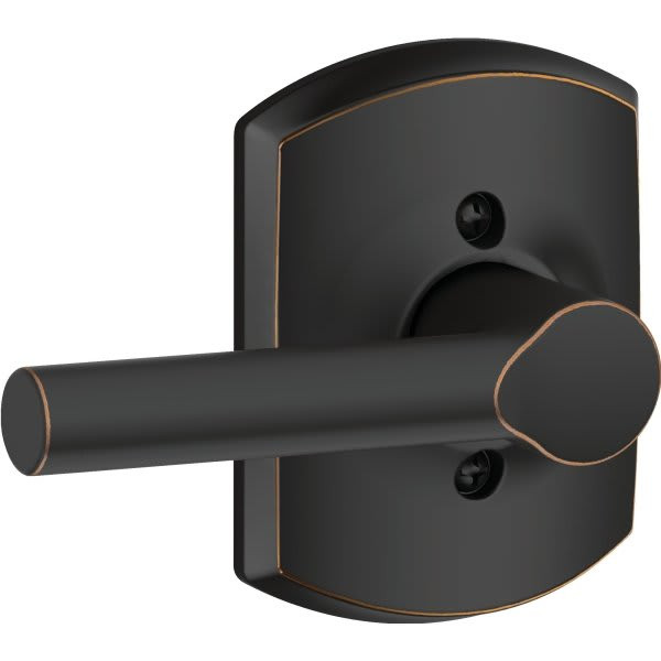 Schlage Broadway F Series Lever With Greenwich Trim, Non-Turning, Grade Aaa, Aged Bronze