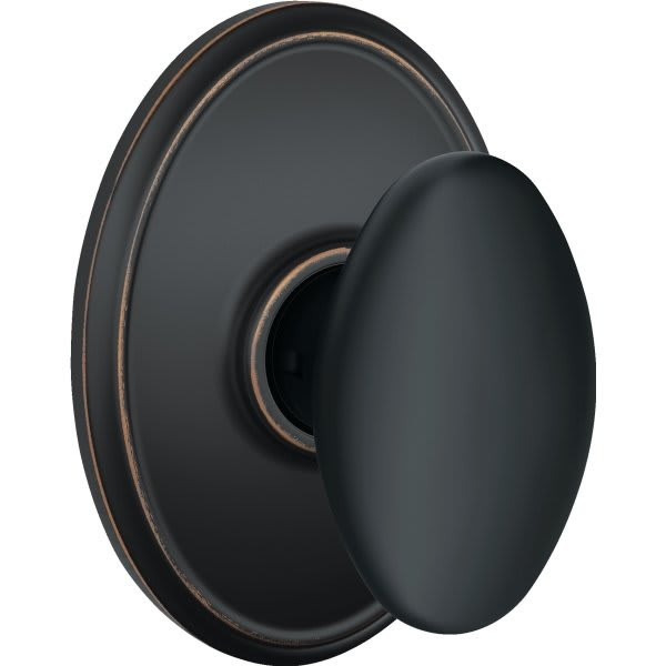 Schlage Siena F Series Knob With Wakefield Trim, Passage, Grade Aaa, Die Cast Zinc, Aged Bronze