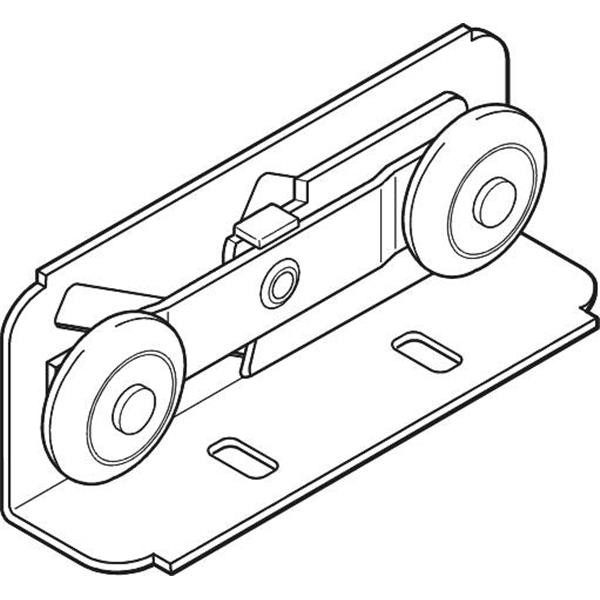 3-1/2"L Top Acme Wardrobe Roller Package Of 2