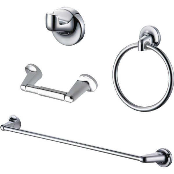 Seasons 4-Piece 18 Bath Accessories Kit With Towel Bar In Chrome