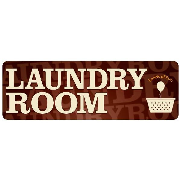 Coordinated Laundry Interior Sign, Brown, 9 X 3