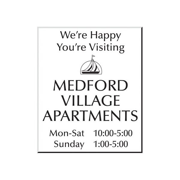 Front Engraved Sign, White, 10 X 12