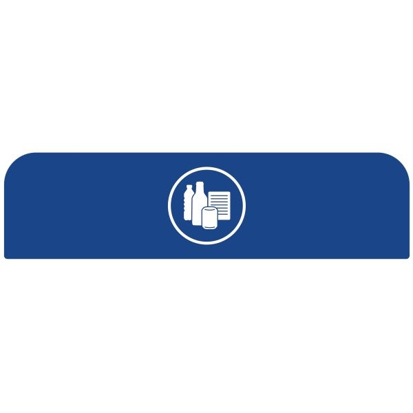 Rubbermaid Commercial 33 Gallon "Mixed Recycle" Sign (Blue)