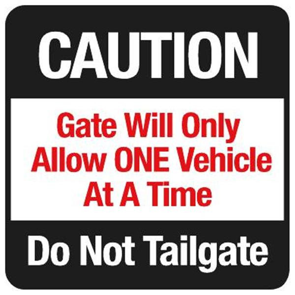 Caution Gate One Vehicle, Reflective 18x18