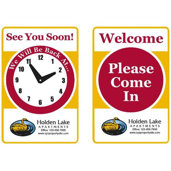 Semi-Custom 2-Sided Clock Sign, 12" X 18"