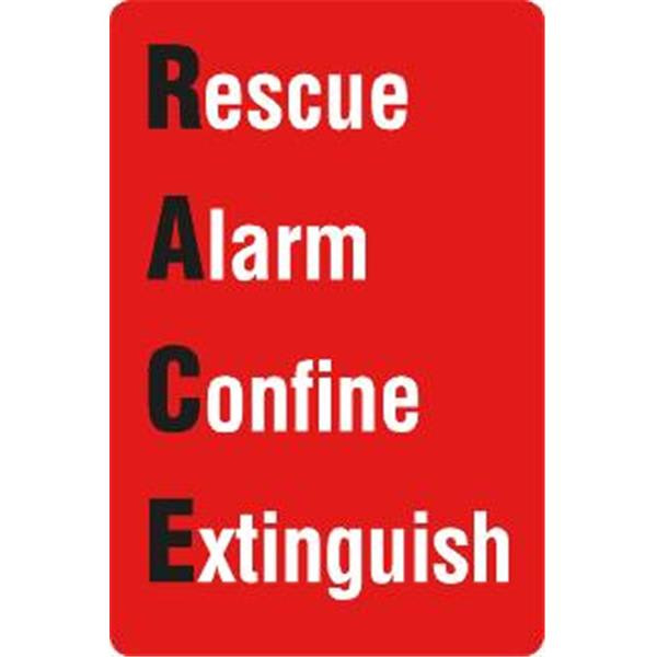 Sign Race Rescue Alarm Confine Extinguish 6x9"