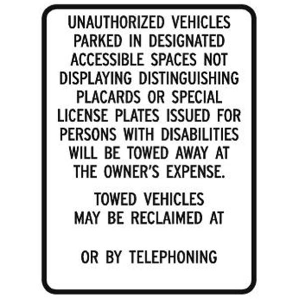 California/Placards Disabled Parking Sign, Reflective, 18 X 24