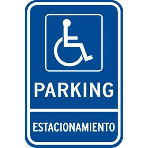 Disabled Parking Estacionamiento Sign, Reflective, 18 X 24