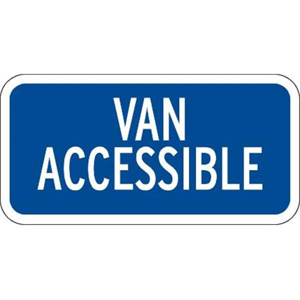 Disabled Parking Van Accessible Sign, Blue Non-Reflective, 12 X 6