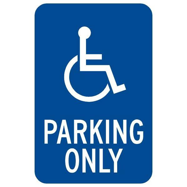 California Parking Only"/Disabled Symbol Parking Sign, Reflective, 12 X 18"
