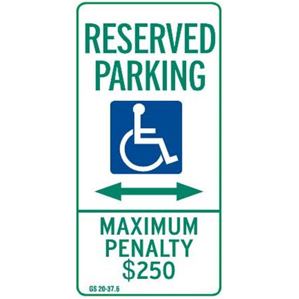 N. Carolina Reserved Parking/Arrows Disabled Parking Sign, 12 X 26"