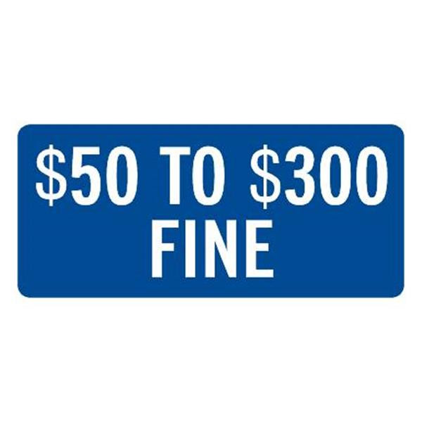 Missouri Parking/Fine Supplemental Disabled Parking Sign, Blue, 12 X 6"