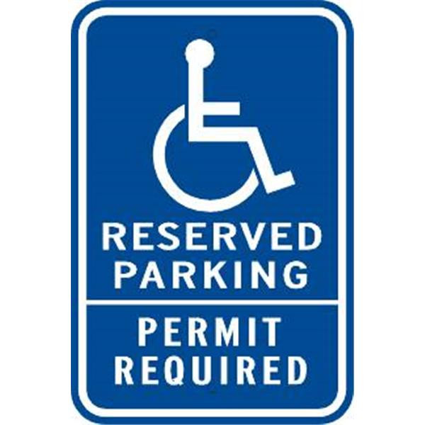 Reserved Parking/Permit Required Disabled Parking Sign Reflective, 12 X 18