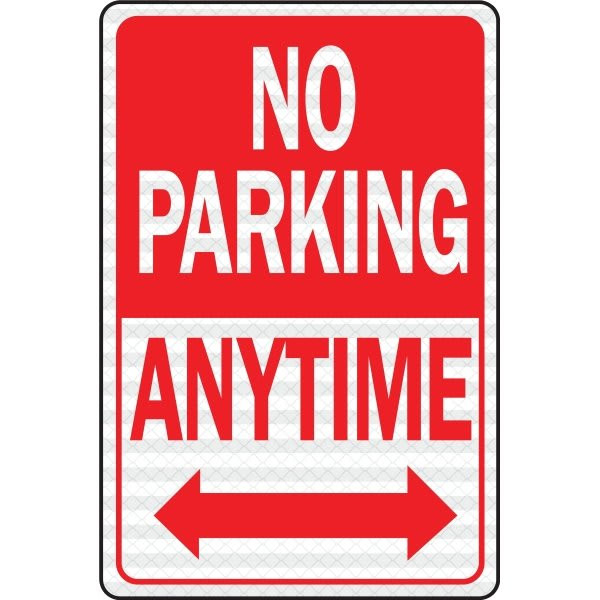 Hy-Ko "No Parking Anytime" Sign, 12 X 18", Reflective Aluminum