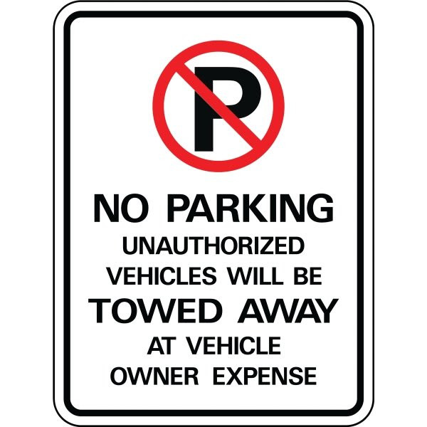 Hy-Ko 18 X 24 In. “no Parking Tow Away” Sign (Red/White)