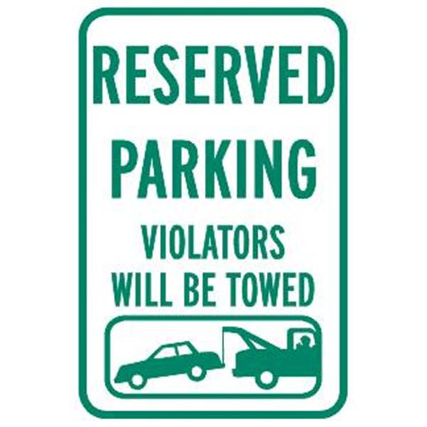 Violators Towed Sign, Reflective, 12 X 18