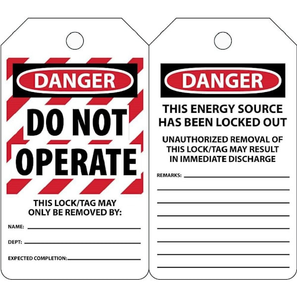 Accuform Danger Do Not Operate 5 3/4" X 3 1/4" Lockout Tag Package Of 25