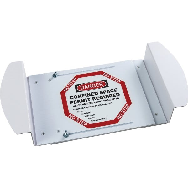 Brady "Danger Confined Space" Sign 21"Hx30"Wx0.24"D Black/Red/White, Write On