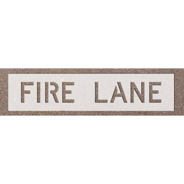 Stock Complete Word Parking Stencil - Fire Lane, 10 Letters