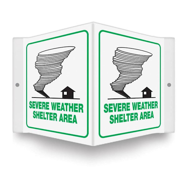 Accuform 3d Sign Severe Weather Shelter Area Graphic 6" X 5" Plastic