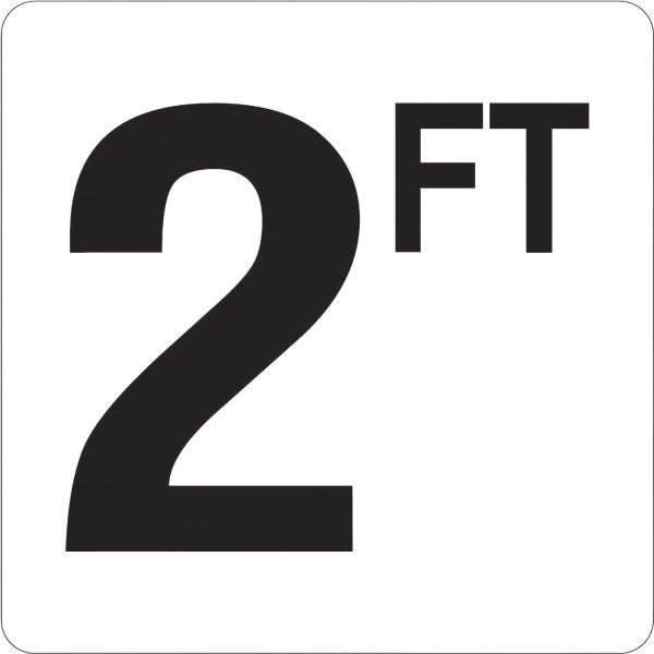 Generic 2 Ft Vinyl Pool Depth Marker Sign (White/Black)