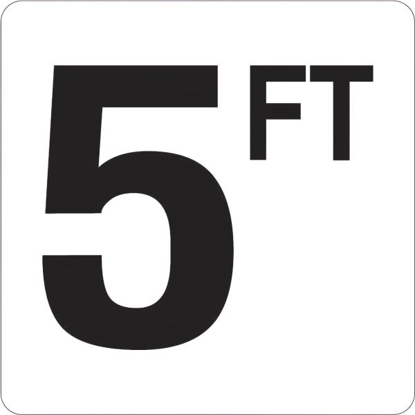 Generic 5 Ft Vinyl Pool Depth Marker Sign (White/Black)