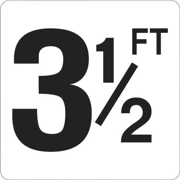 Generic 3-1/2 Ft Vinyl Pool Depth Marker Sign (White/Black)