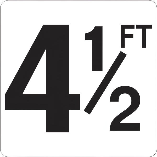 Generic 4-1/2 Ft Vinyl Pool Depth Marker Sign (White/Black)