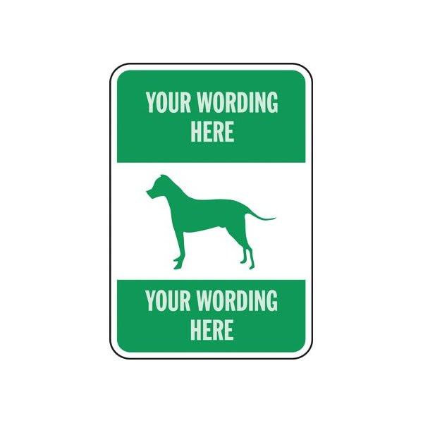 Semi-Custom Dog Image Sign, Reflective, 12 X 18