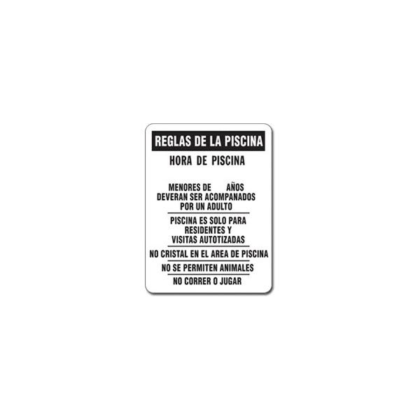 24 X 36 In. Pool Rules Sign (Spanish)