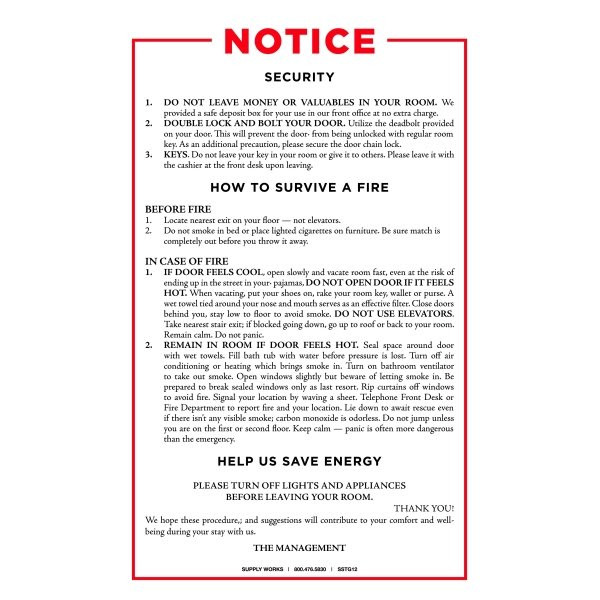 Single Source U.s. Safety Securty Card Pack Of 100