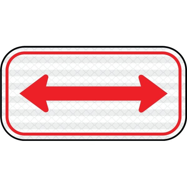 Hy-Ko "Double Arrow" Sign, 12" X 6" Reflective Heavy Duty Aluminum