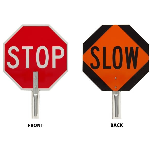 Brady Traffic Control Sign 18" H X 18" W Aluminum Black On Orange, White On Red