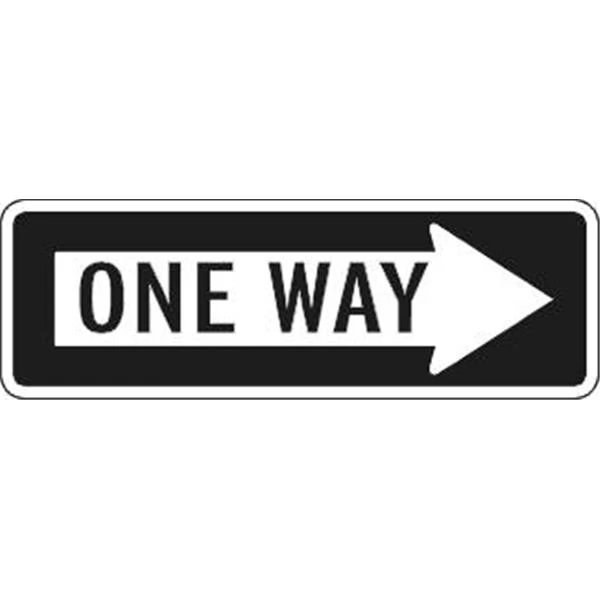 One Way Sign With Right Arrow, High Intensity, 36 X 12