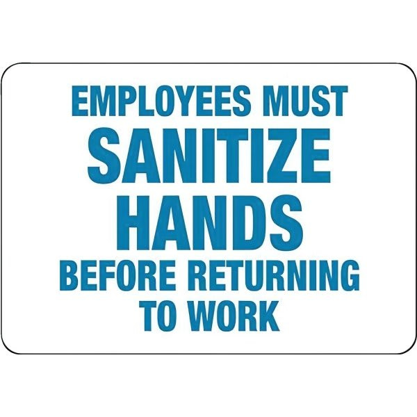 Emedco "Employees Must Sanitize Hands" Plastic Sign, 10"H X 14"W