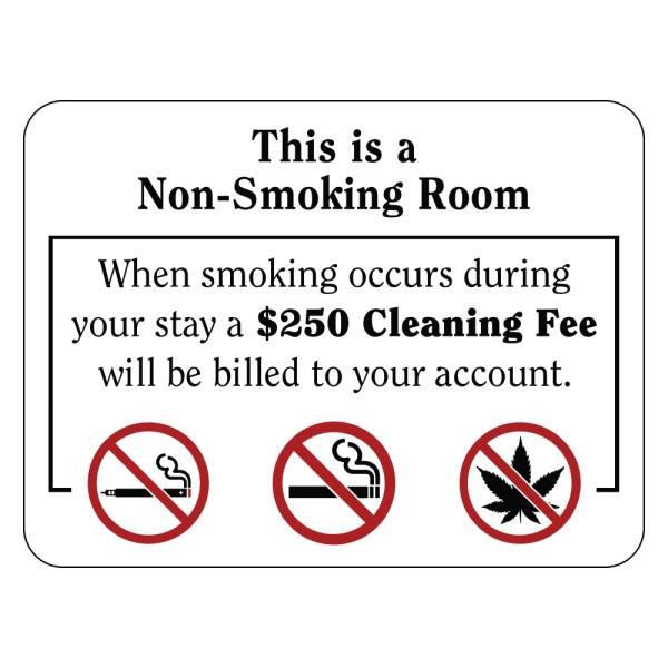 Hy-Ko No Smoking 250 Fee All Types Hospitality Sign, Package Of 50