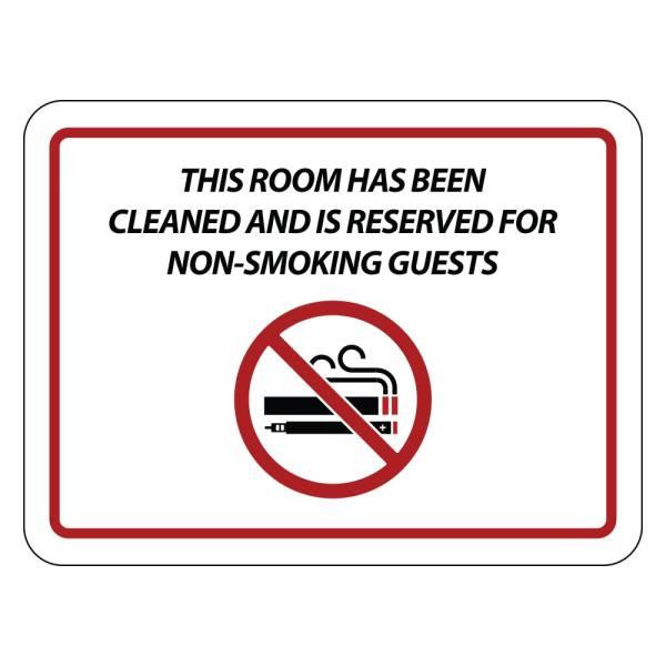 Hy-Ko Non-Smoking Room Reserved E-Cigarette Symbol Sign, Package Of 50