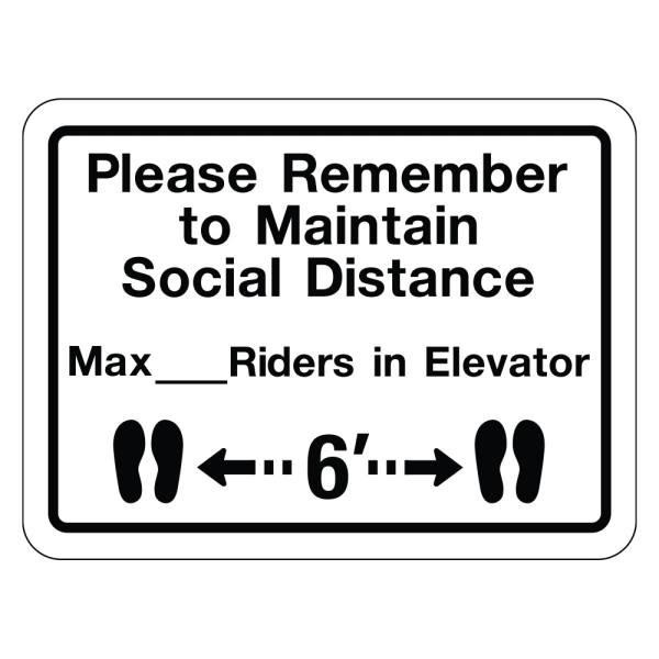 Hy-Ko Elevator Social Distancing Hospitality Sign, Package Of 50