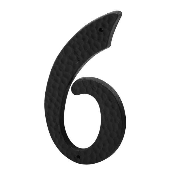 3 In. House Number 6 Or 9, Plastic, Black With Nails, Package Of 2