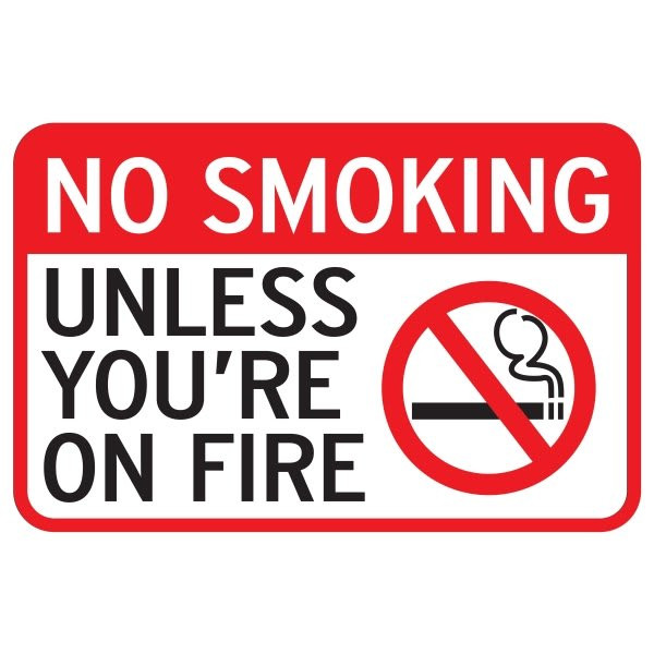 Unless You'Re On Fire Sign, Non-Reflective, 18 X 12