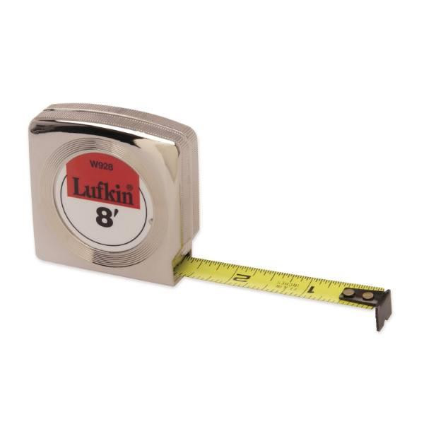 Lufkin 1/2 X 12 Ft. Mezurall Chrome Case Yellow Clad Power Return Tape Measure