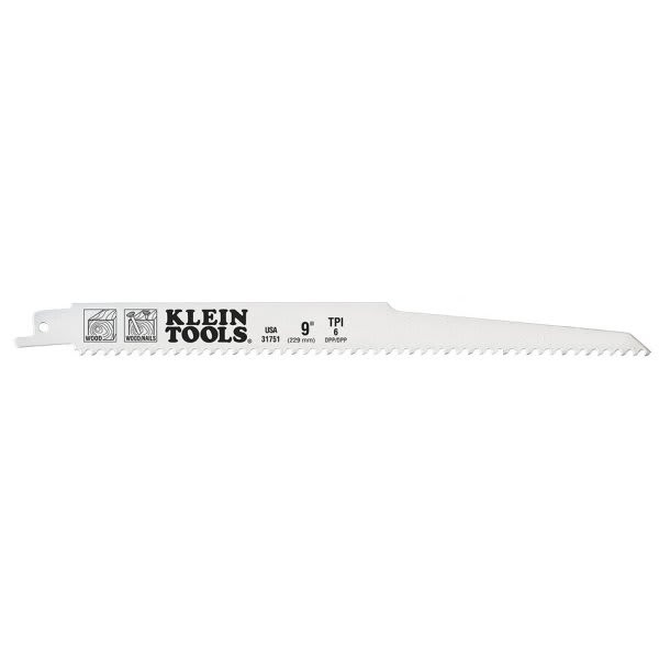 Klein Tools 6 Tpi Reciprocating Saw Blade 9"