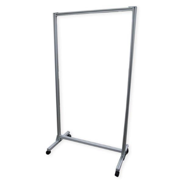 Ghent 74h X 38w X 1/8 Glass Mobile Divider, Clear
