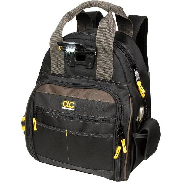 Custom Leathercraft 53-Pocket Lighted Tool Backpack Bag