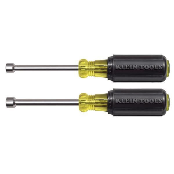 Klein Tools Magnetic Nut Drive Set With Hollow Shaft 3", Package Of 2