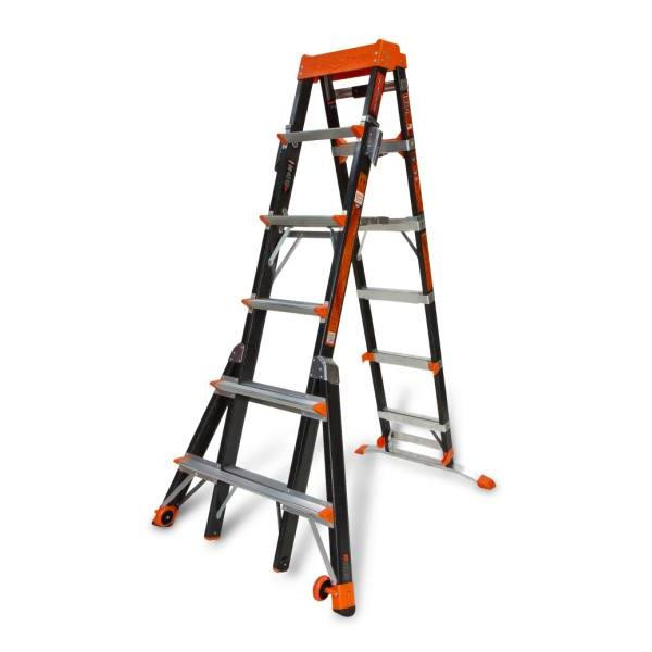 Little Giant Ladders Select Step 6 To 10 Ft Fiberglass Adjustable Step Ladder