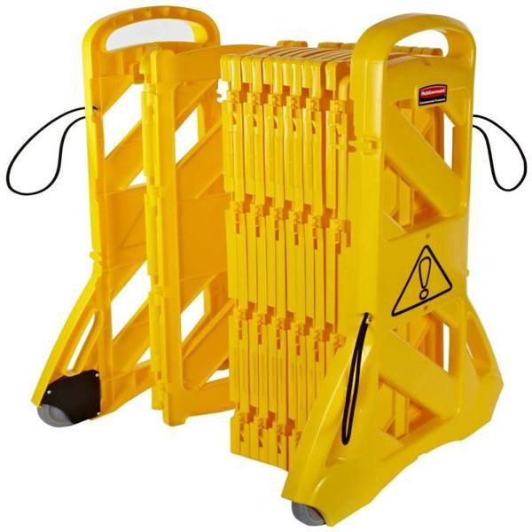 Rubbermaid Commercial Extendable Mobile Safety Barrier (Yellow)