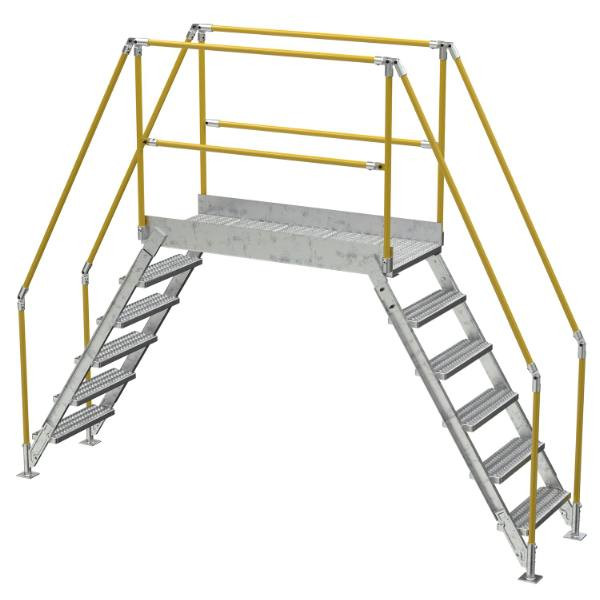 Vestil Galvanized Cross-Over Ladder 128x102.5 Inch 6 Step